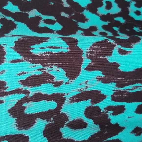 FANCY SEQUIN Size 1X ANIMAL PRINT Turquoise JOAN RIVERS SLEEVELESS PARTY TOP - Picture 7 of 14